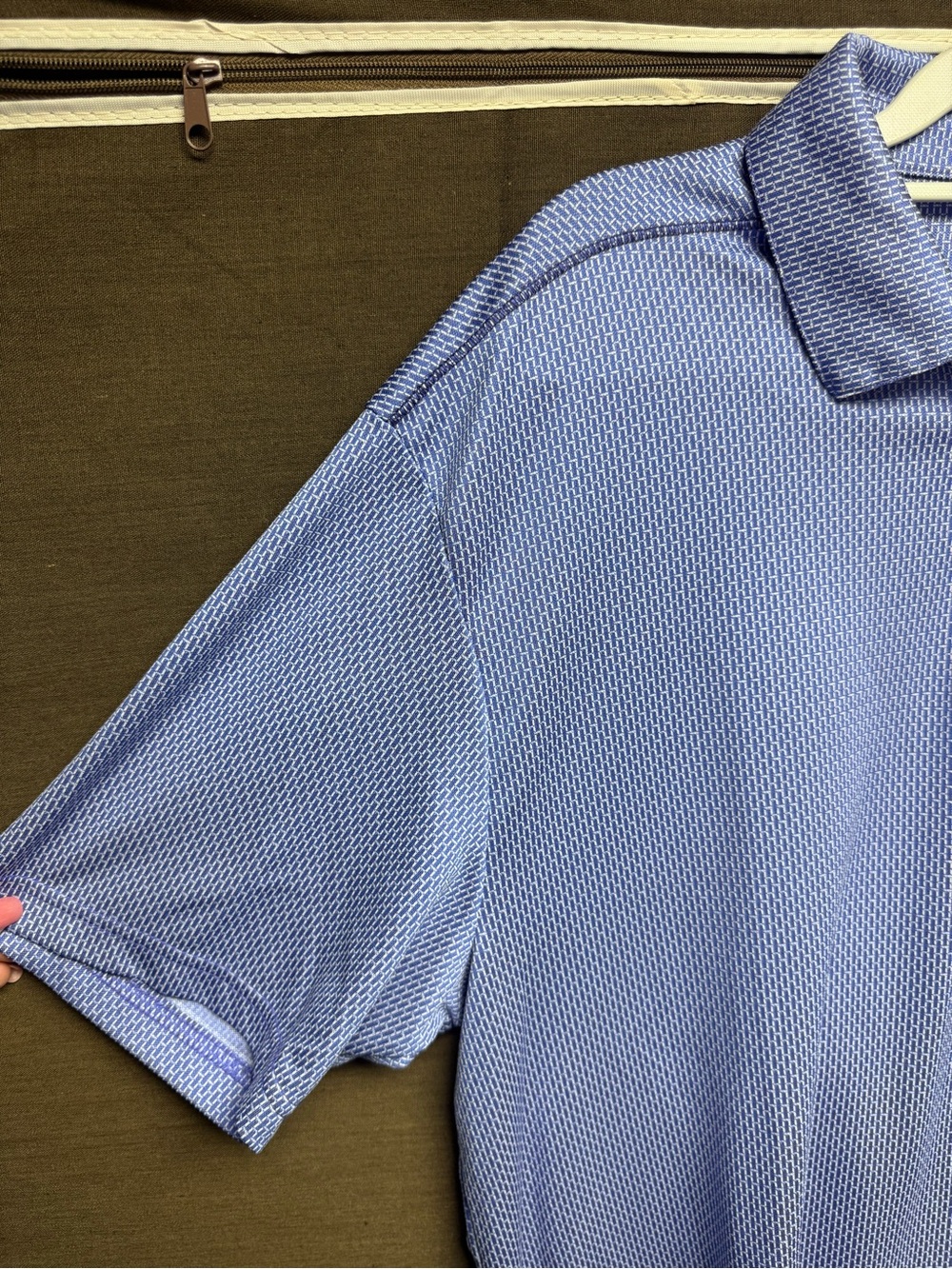 Blue & White Striped Jack Nicklaus Polo Shit, XL - Picture 3 of 5